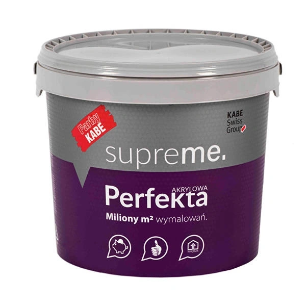 KABE Perfekta farba akrylowa do wnętrz biała 10 L