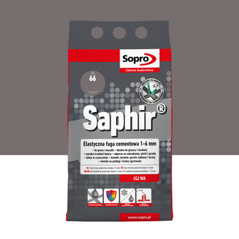 Cement fugowy SOPRO 9523A_SAPHIR, elastyczny, do szerokości 1-6 mm, antracytowy, 4 kg