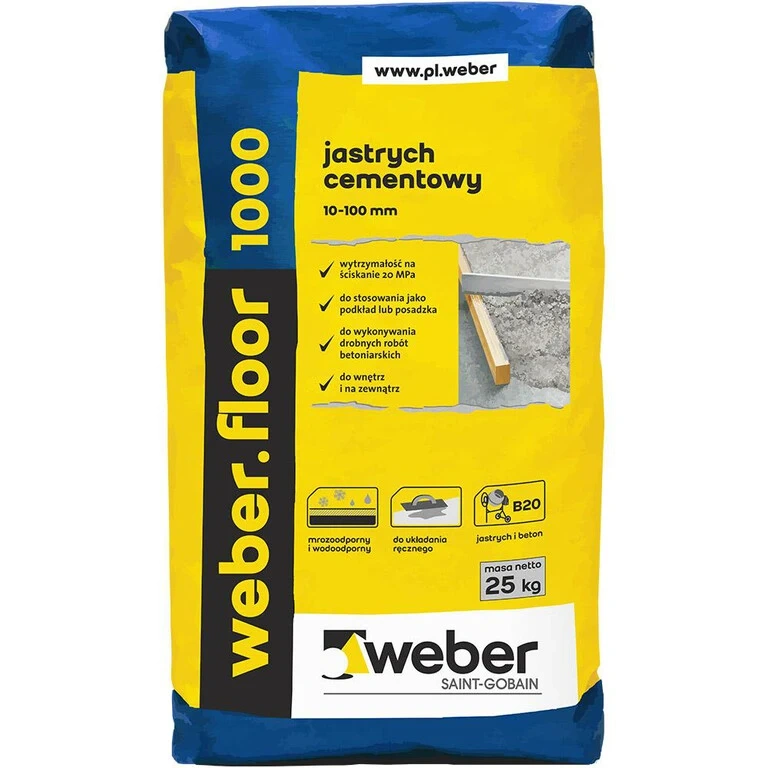 weber.floor 1000  posadzka cementowa 10-100mm 25kg