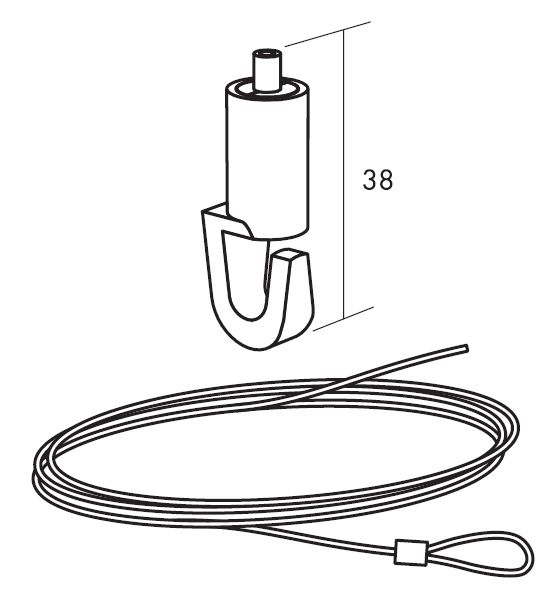 Ecophon wieszak regulowany cięgniowy Connect L  2000 mm (24 szt/kart.)