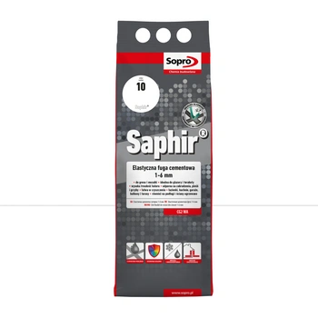 SOPRO 9500A_SAPHIR Elastyczna Fuga Cmentowa 1-6mm Biała - Opakowanie 4kg