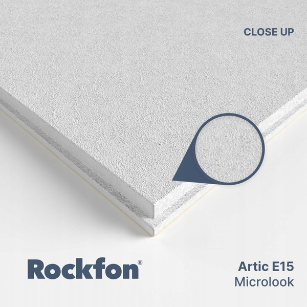 ROCKFON - płytka z wełny miner. ARTIC E15S8, 600x600x15mm pal 115,2m2 (20kart) nr 240068