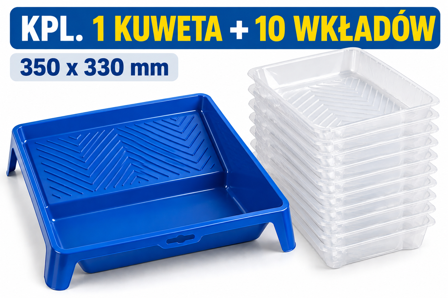 Zestaw malarski: Kuweta malarska + 10 szt. wkładów wymiennych 350 x 330mm KUBALA