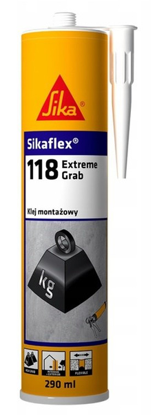 Sikaflex-118 Extreme Grab – Klej montażowy o ekstremalnym chwycie początkowym, biały, 290ml