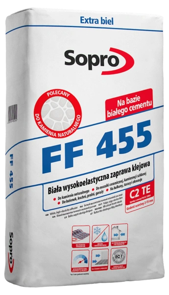 SOPRO FF 455 elast. zapr. klej. biała 25kg