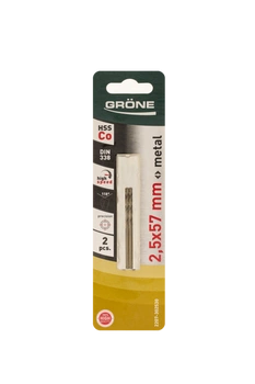 KAEM  Wiertło do metalu HSS Co 2,5mm DIN 338 op.2szt.