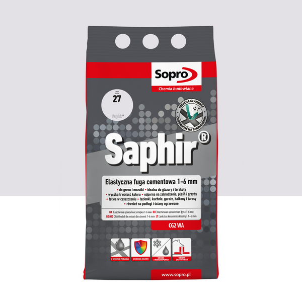 SOPRO 9515A_SAPHIR Elastyczna fuga cementowa 1-6mm PERGAMON 27, 4kg